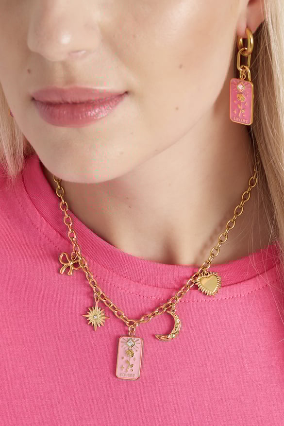 rose lovers charm necklace
