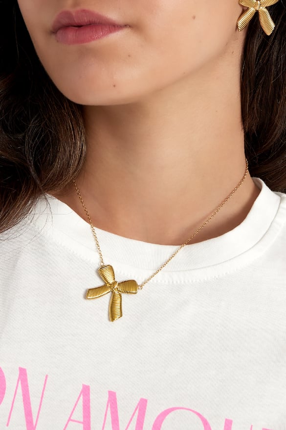 Collier simple avec noeud - doré  2