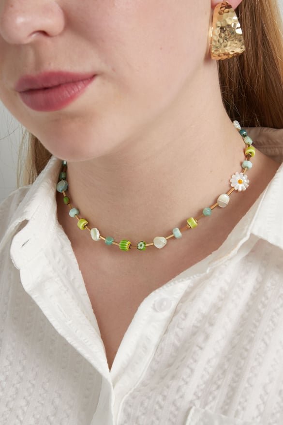 Collana colorata Oasi verde - Colore oro verde 2