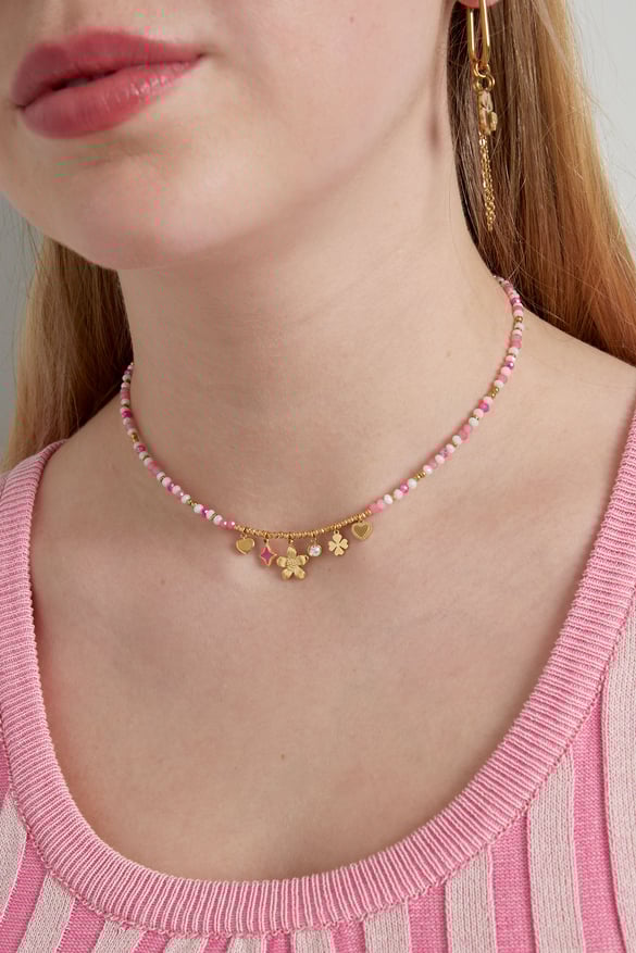 colorful necklace summer lover - pink 