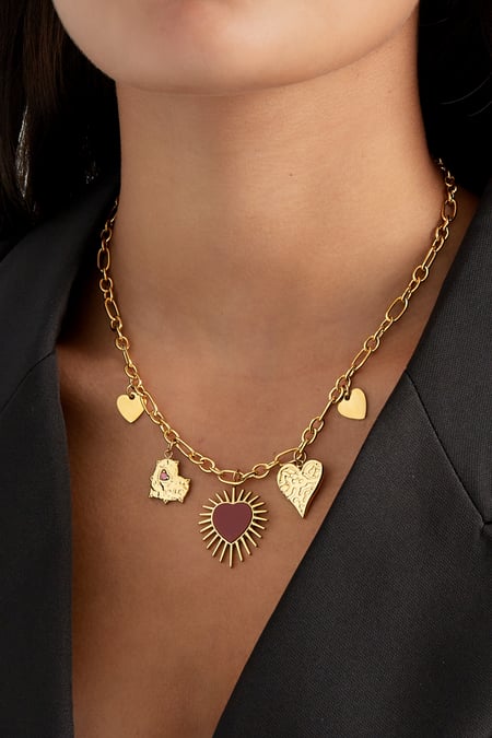 Endless hearts necklace - Gold color 2