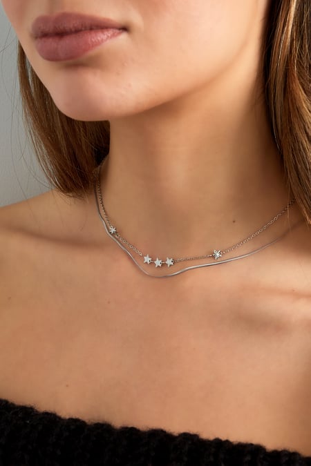 Starry layers necklace - Silver Color color