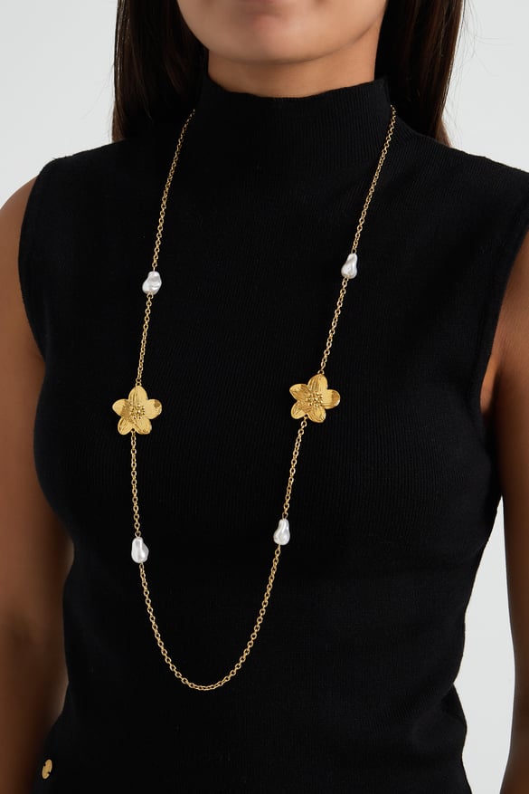 collana di perle blossom - colore oro
