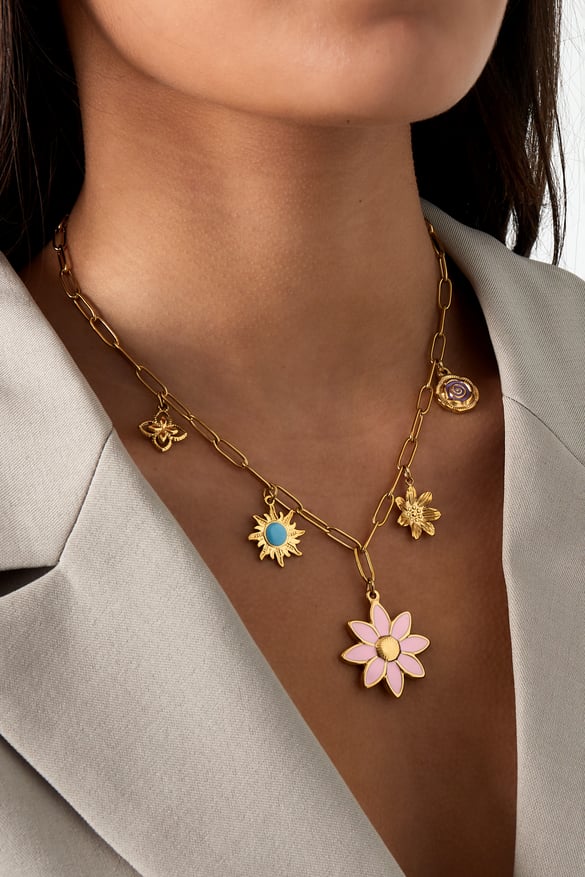 charm kolye çiçek aç ve göz kırp