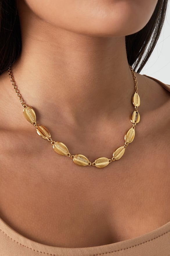 collier overdose coquillage - couleur or