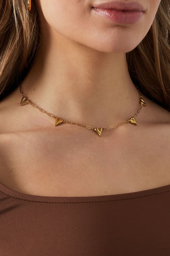 collana cuori spiegati - colore oro 2