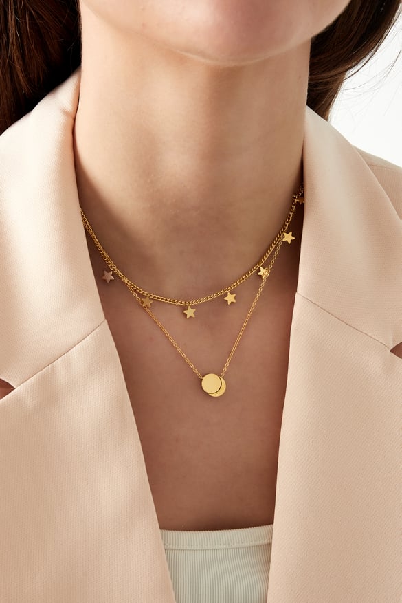 collana doppia stella - colore oro