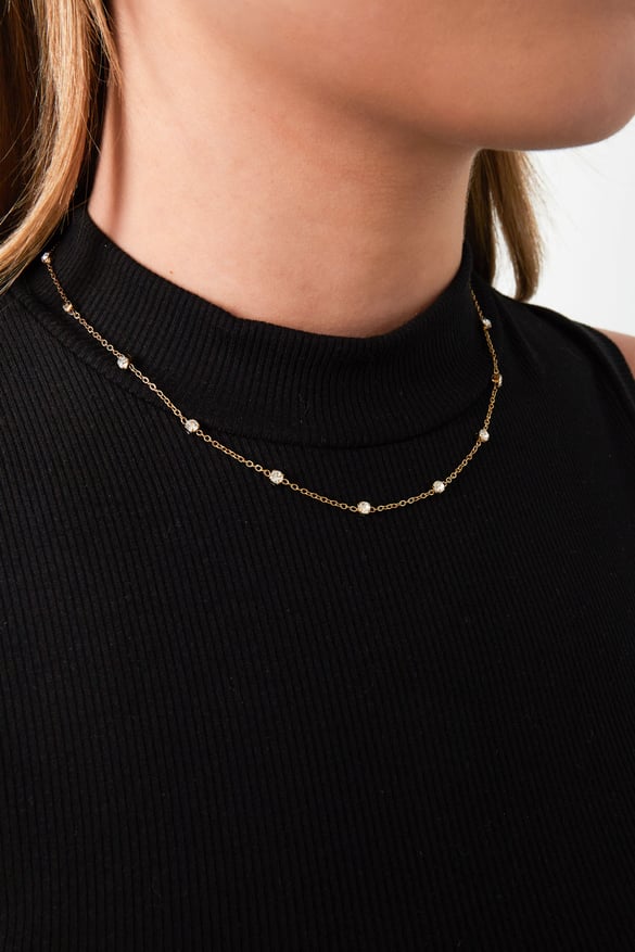 collana sussurro di diamanti - colore oro