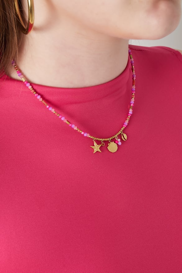 Queen of the sea Necklace - Fuchsia 