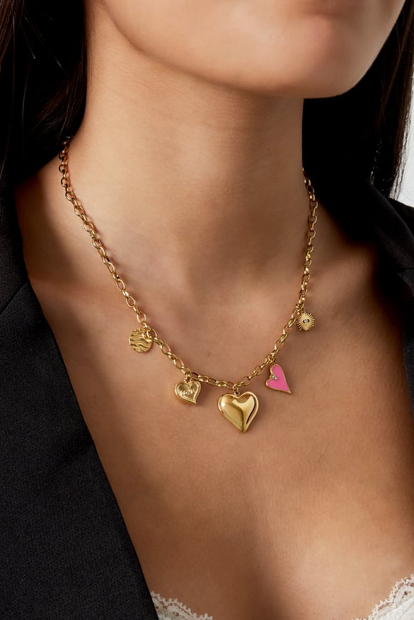 collana con ciondolo d'amore - colore oro