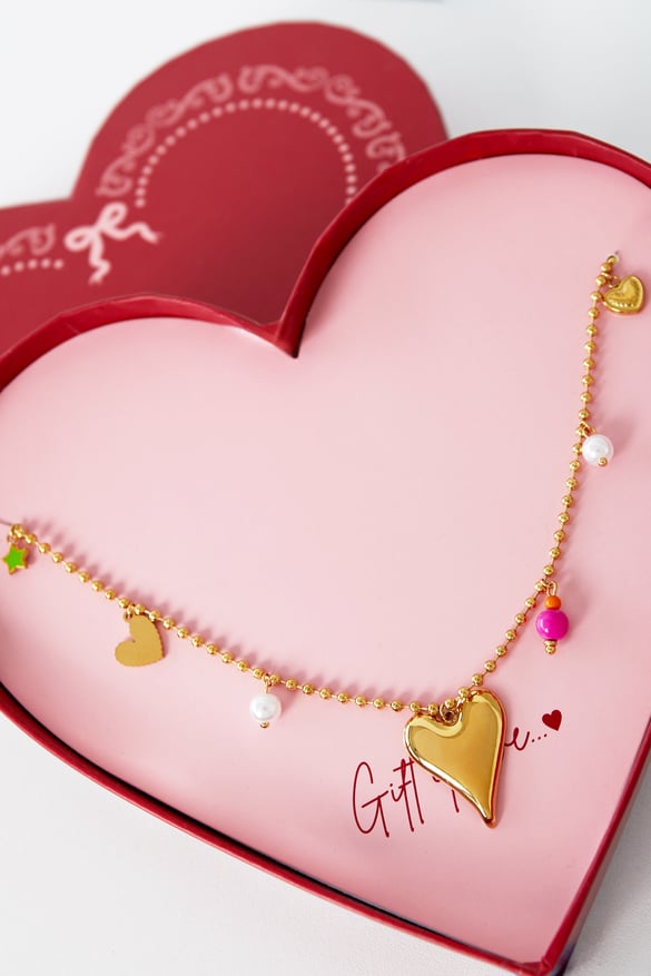 Collana in acciaio inossidabile &quot;Dono d'amore&quot; - Colore oro