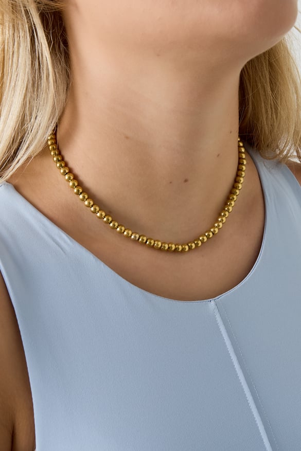 Solid bead necklace-6mm