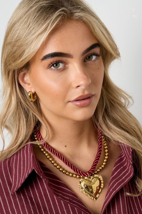Collares colgantes de poliéster Corazón Retro Serie Clásica Diaria Joyería para mujer