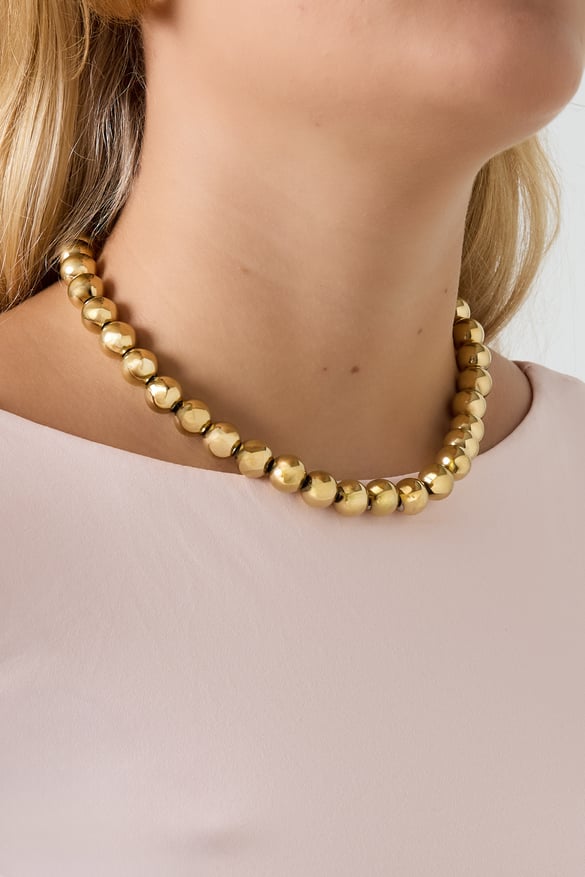 Collar de cuentas huecas - 12 mm 2