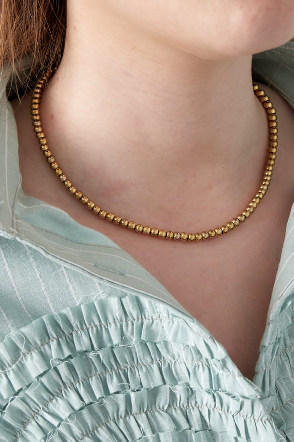 Solid bead necklace-5mm 2