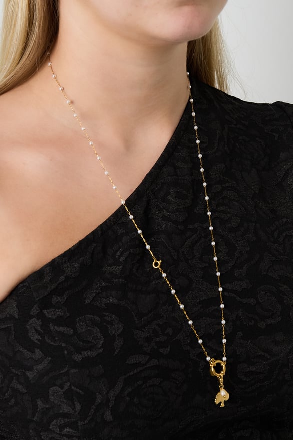 Collier avec cadenas et perles