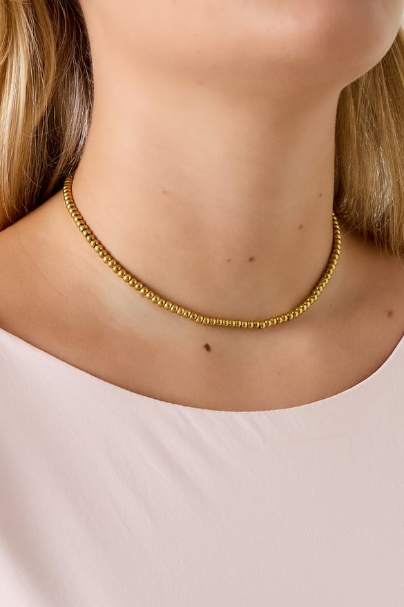 Solid bead necklace-4mm 2
