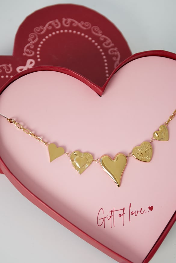 dono d'amore collana in acciaio inossidabile con scritta &quot;love&quot; - colore oro 2