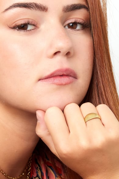 Anillo con estampado de rayas - Color plata h5 Imagen3