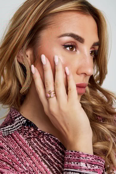 Bague pierres party - doré/rose h5 Image3