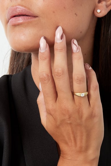 Ring Basic mit Stein - Goldfarbe - 16 h5 Bild3