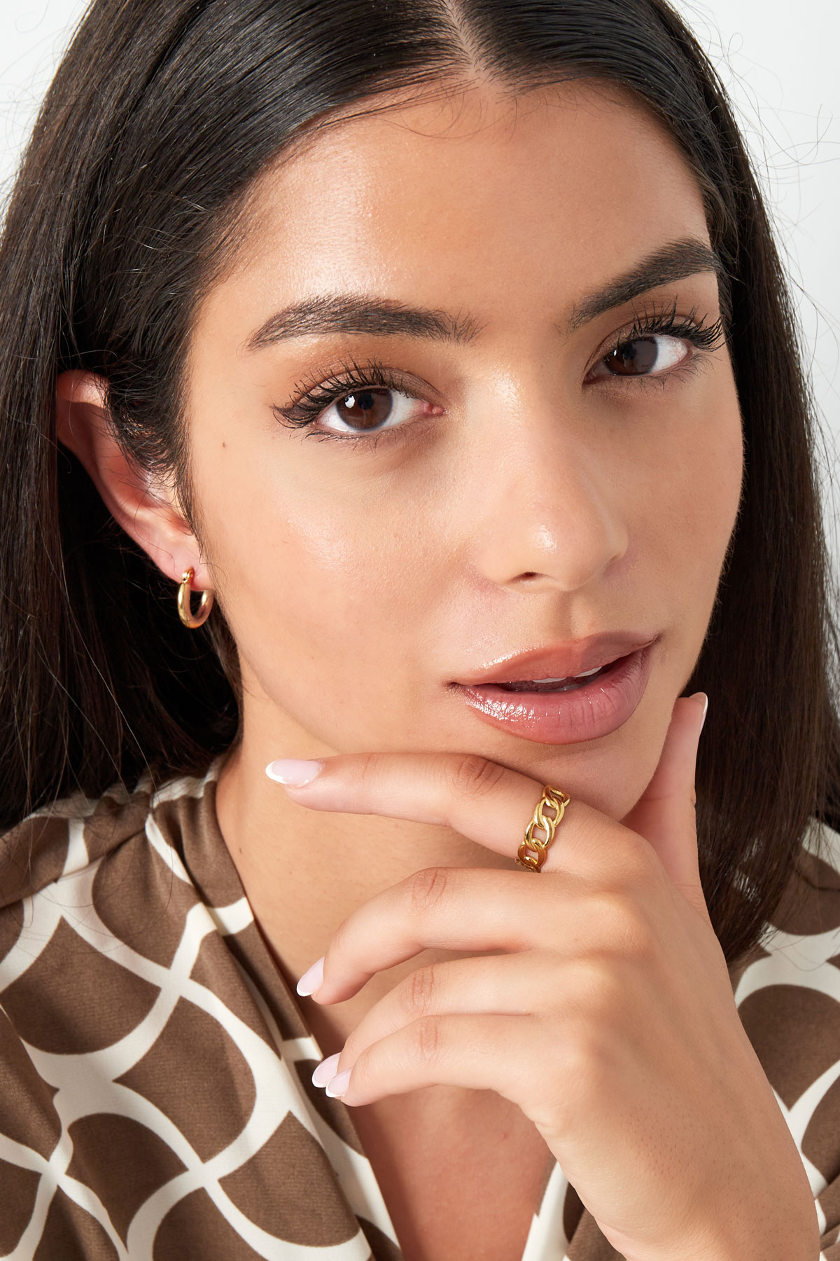 Ring thick link - Silver Color color