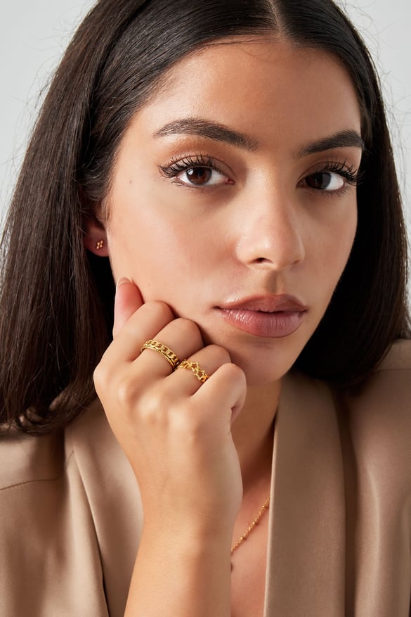 bague étoiles - couleur or 2