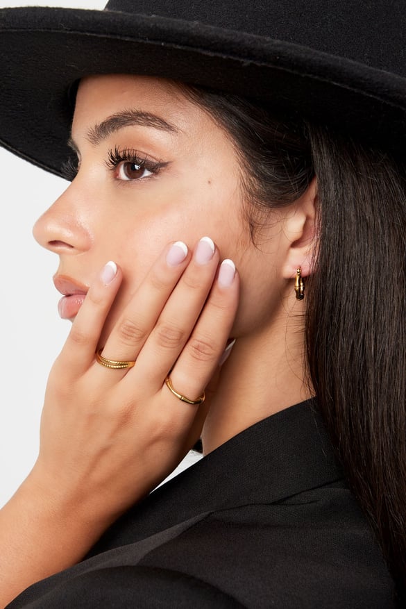 bague angulaire - couleur or