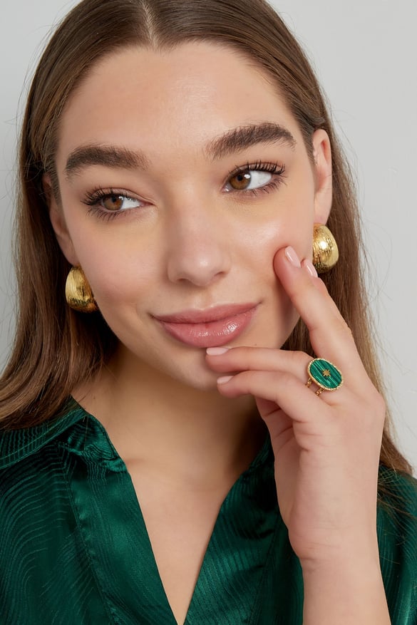 Ring stone with star - Gold color/blue