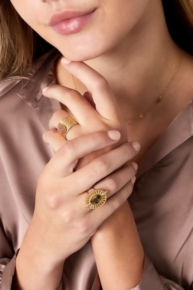 Ringfächer mit Stein - Blaugold h5 Bild2
