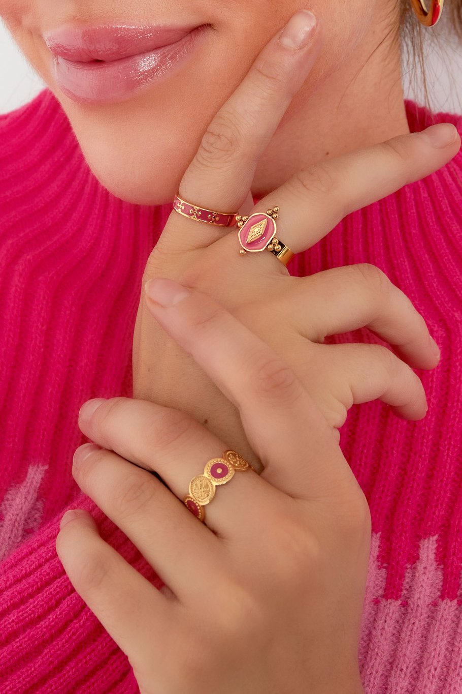 Ringkreise mit Figur - Goldfarbe/Grün Bild3