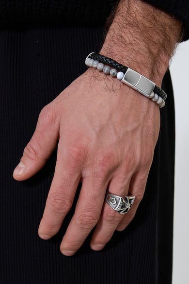 Anello da uomo con croce - Colore argento h5 Immagine3
