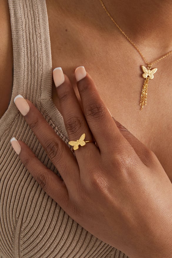 bague avec papillon