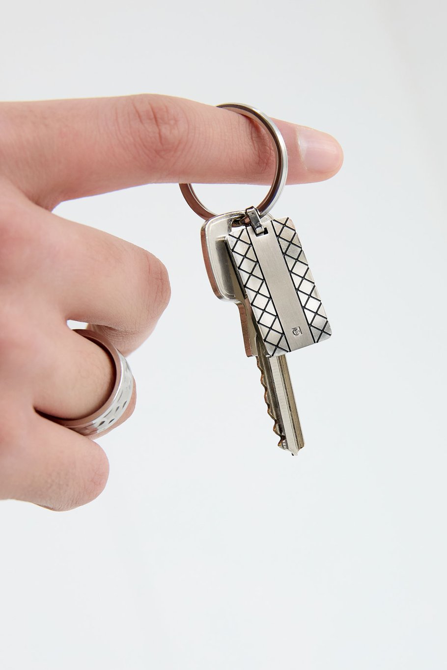 Keychain with pattern charm - Silver Color color h5Picture3