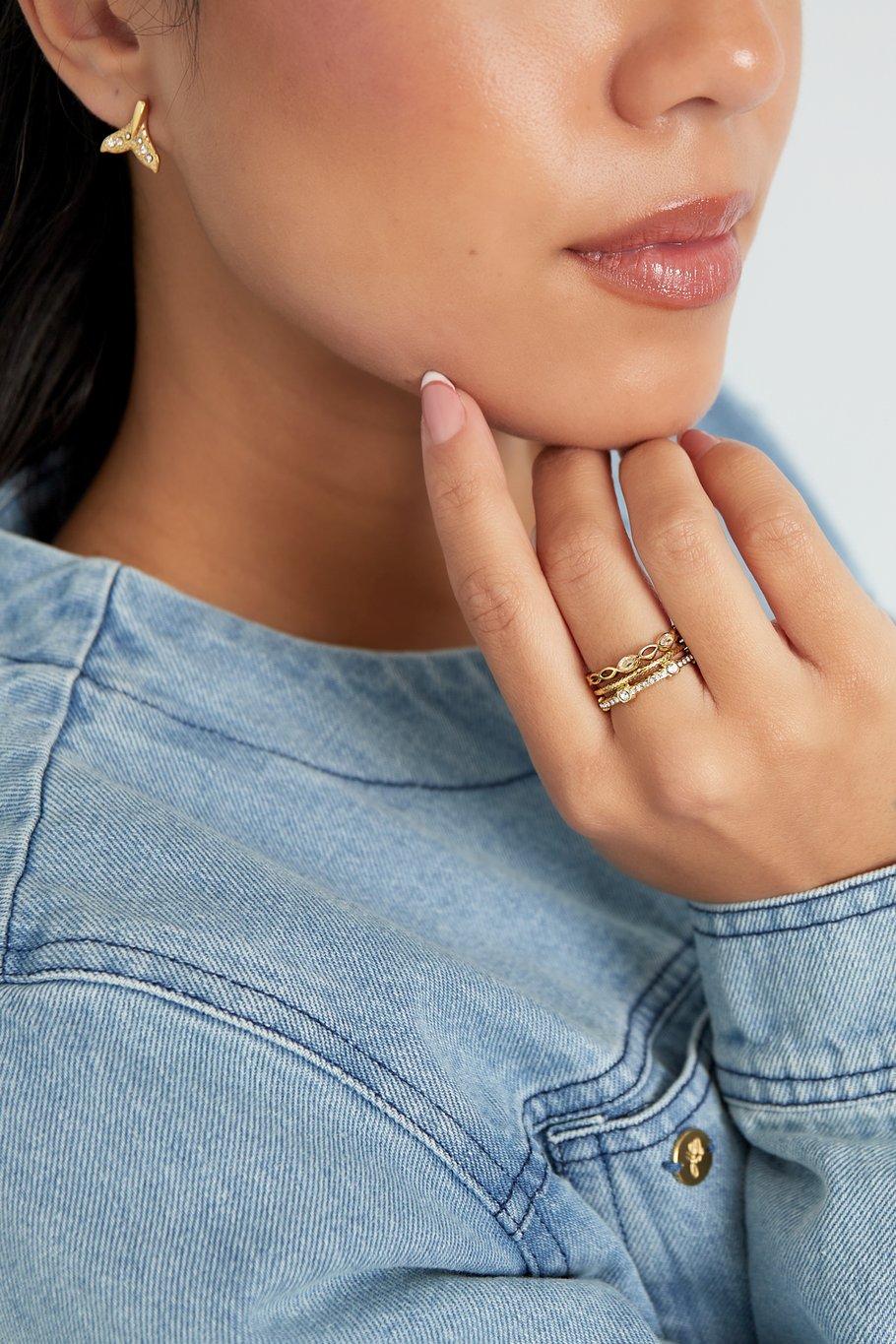 Driedubbele liefdes ring - Goud kleur Afbeelding2