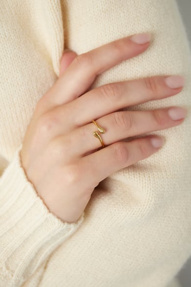 Anello aperto basic - Colore oro h5 Immagine2