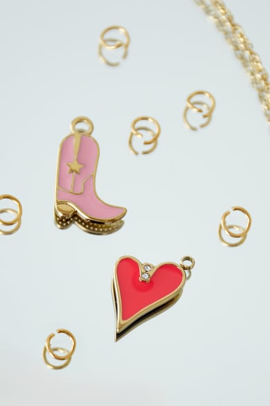 Charm glänzendes Herz - rosa h5 Bild2