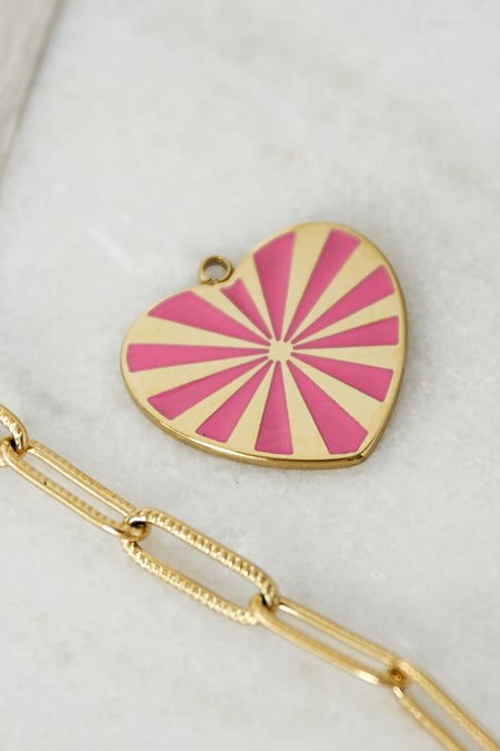 Charm funky heart - pink 2