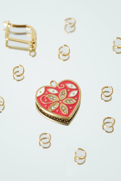 Heart with flower charm - baby pink h5 Picture2