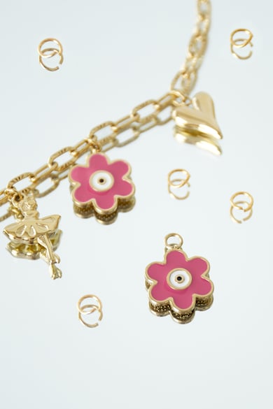 Ciondolo fiore - Colore oro rosa h5 Immagine2