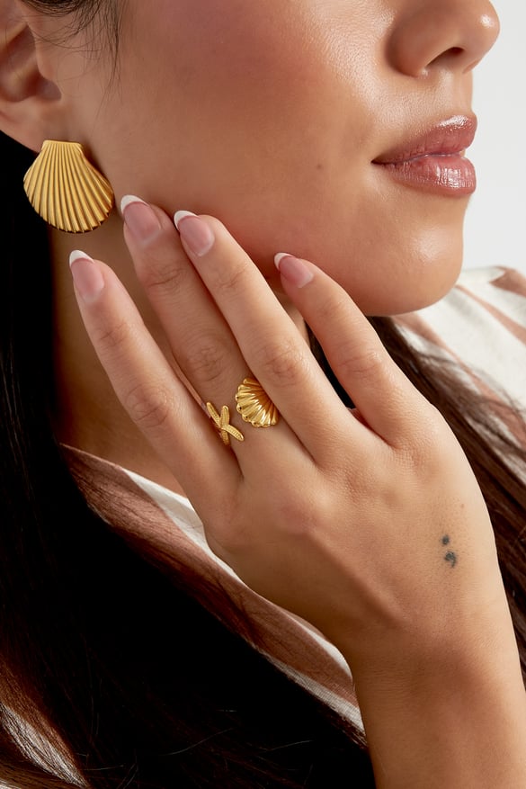 anello vibrazioni di conchiglia - colore oro 2