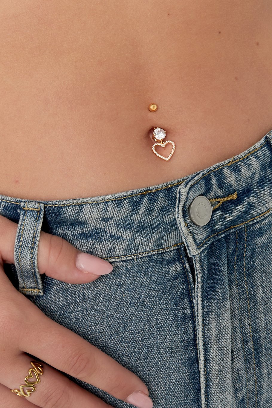 Piercing para el ombligo con purpurina glam - dorado Imagen2