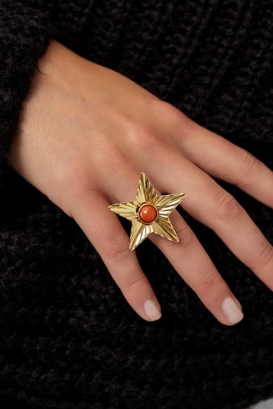 Bague étoile avec pierre colorée - violet h5 Image2