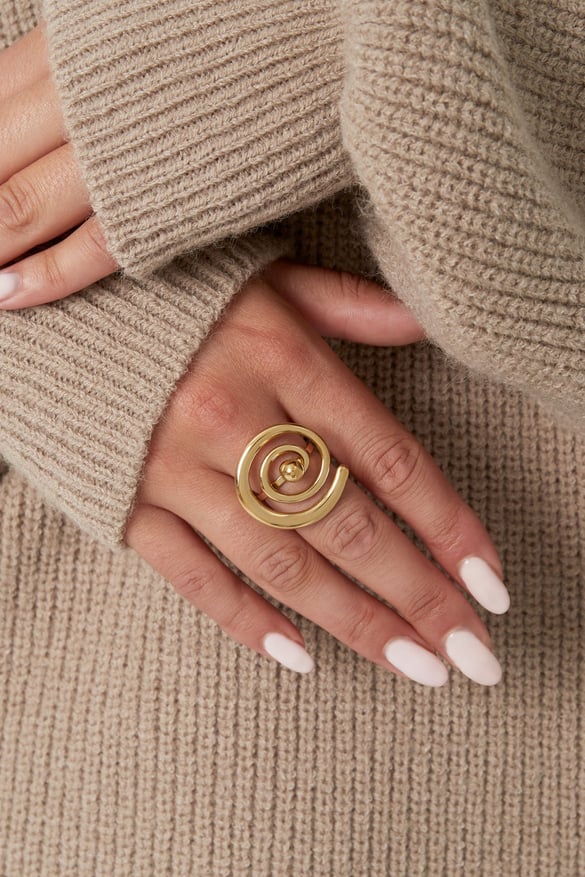 anello swirly pearl - colore oro