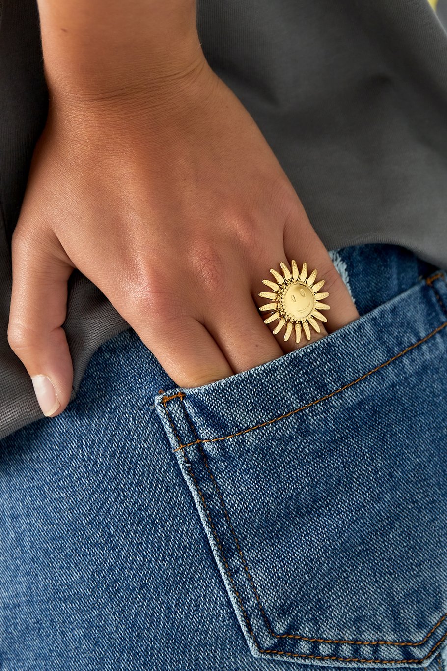 Ring „Shining Smile“ – Goldfarbe - Goldfarbefarbe Bild2