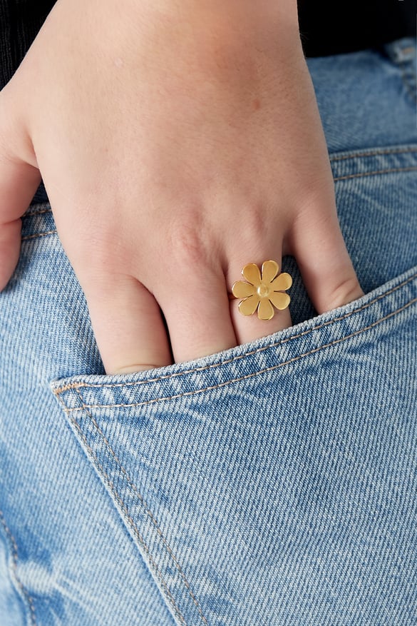 Ring sweet flower - Silver Color color 2