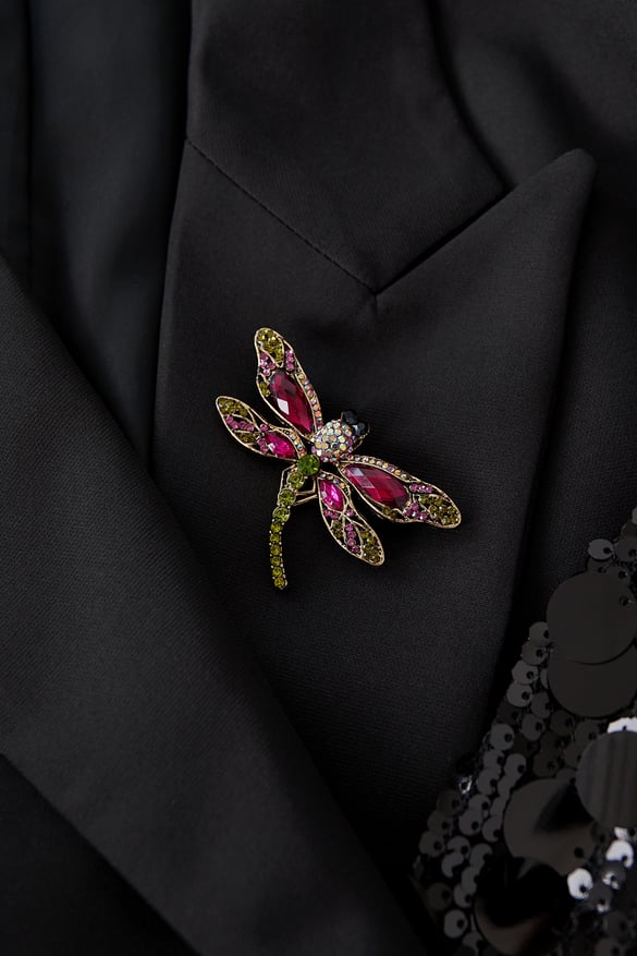 Dragonfly brooch - multicolour