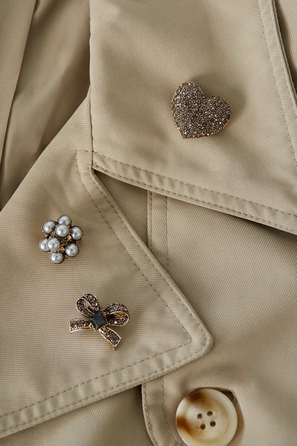 Brooches trio bow baby - champagne 2