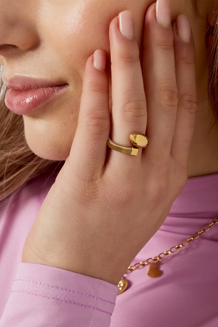 Funky Dot Ring - Goldfarben Bild2