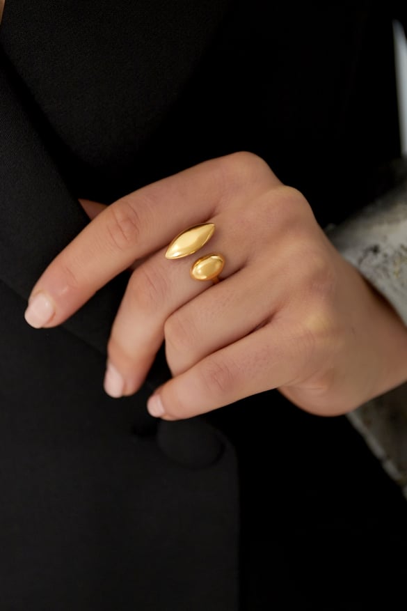 anello duo diverso - colore oro
